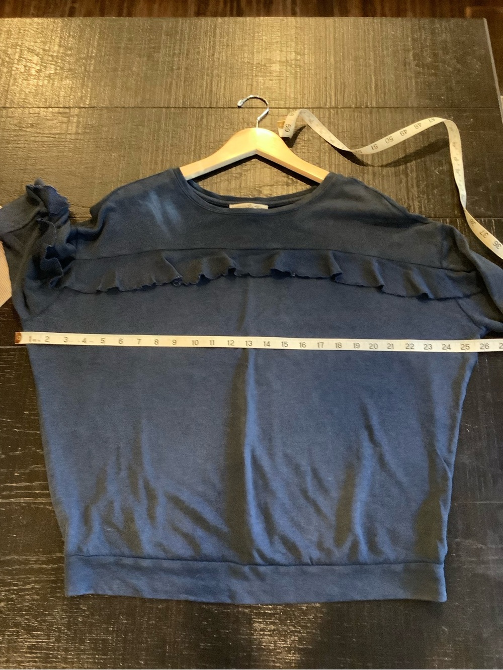 Express Navy Ruffle Trim Sweatshirt - Picture 5 of 6